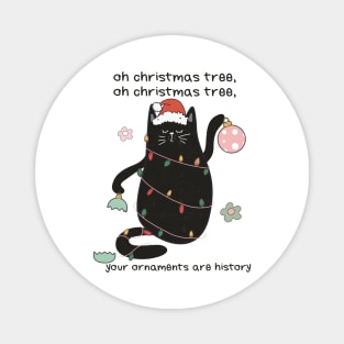 Naughty christmas black cat Magnet